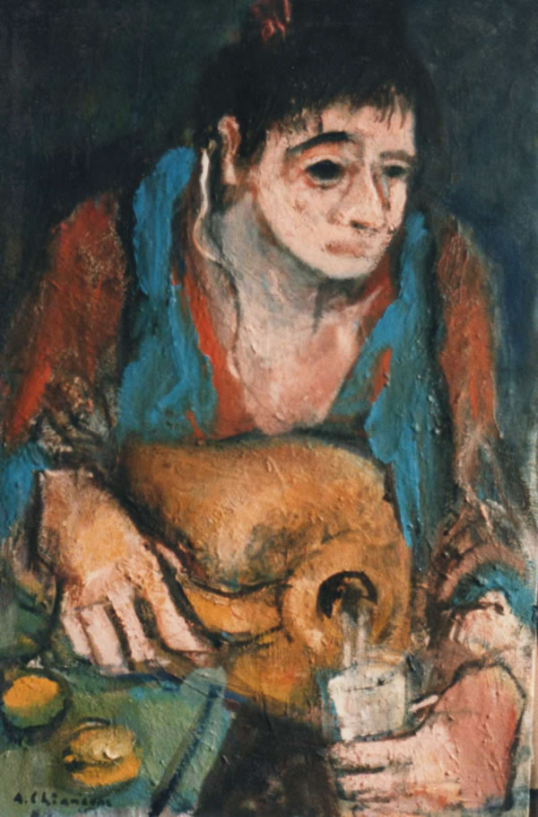 Acquaiola, 1987-’88, olio su cartone telato, cm 60x40, Palermo, collezione privata